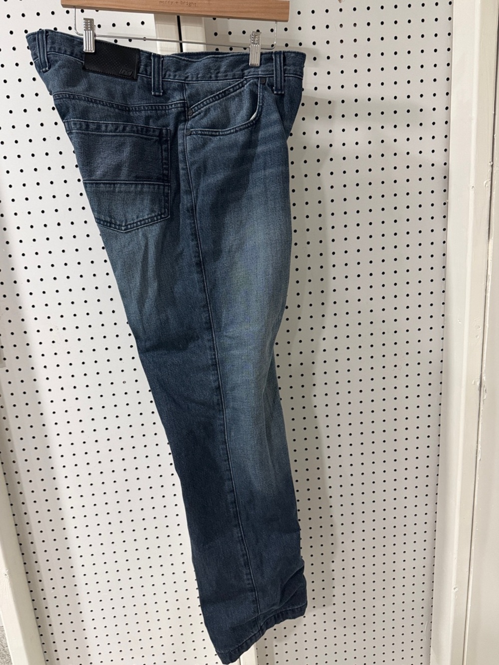 Men's Straight Fit Denim Jeans in Mid Blue Wash